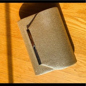 Icing gold glitter clutch